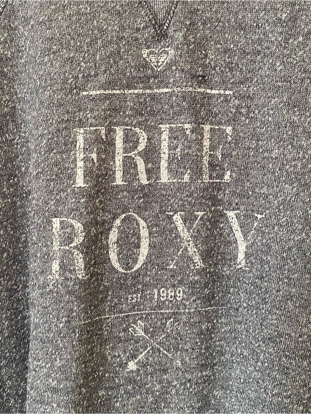 Roxy Gray Marled Pullover Sweatshirt